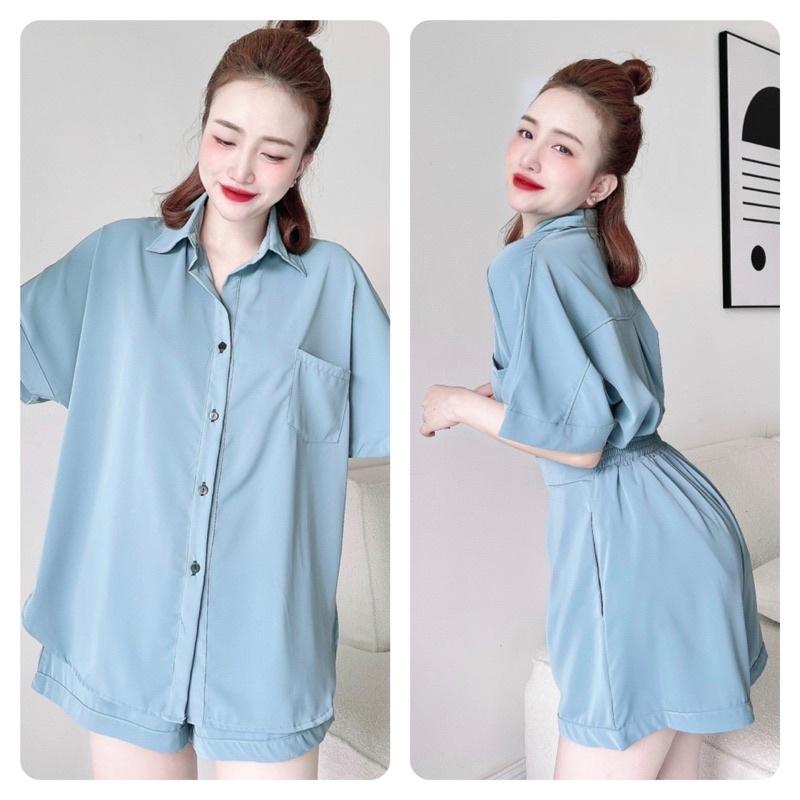 trucmy2205 - Đồ Ngủ Nữ, Đồ Bộ Mặc Nhà Nữ, Set Sơ Mi Lụa, freesize 40-70kg, tuỳ chiều cao - HÌNH CHỤP THẬT