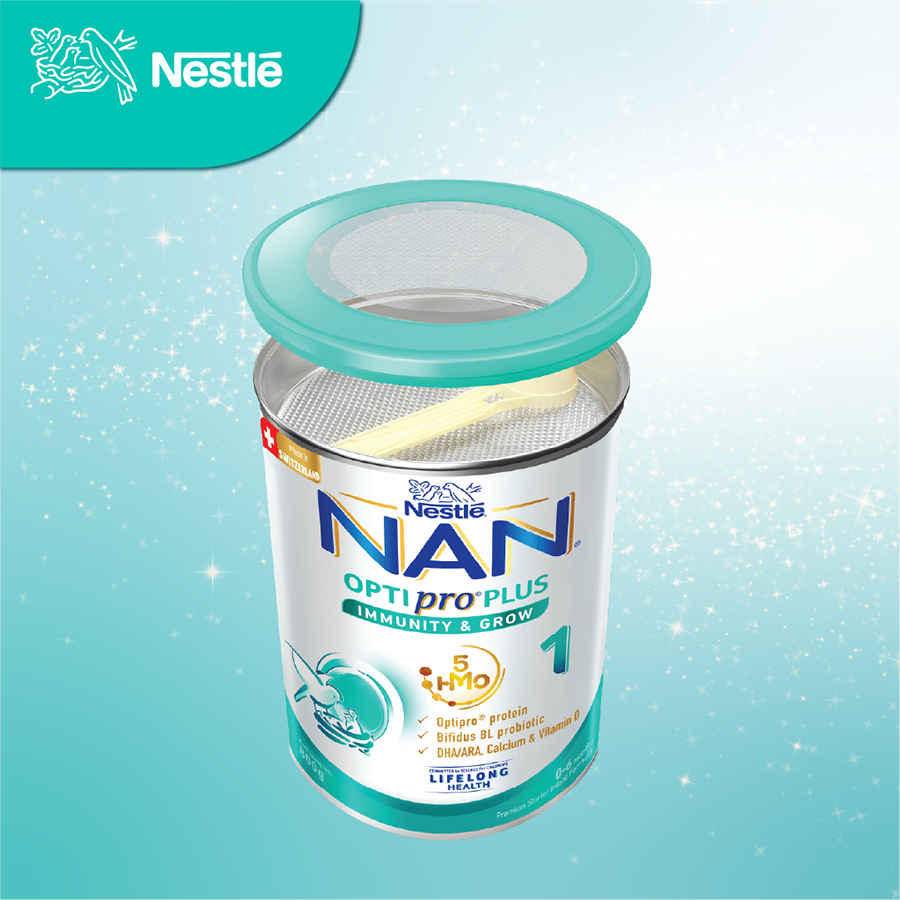 Sữa bột Nestlé NAN OPTIPRO PLUS 1 800g/lon với 5HMO Sản Xuất Tại Thụy Sĩ