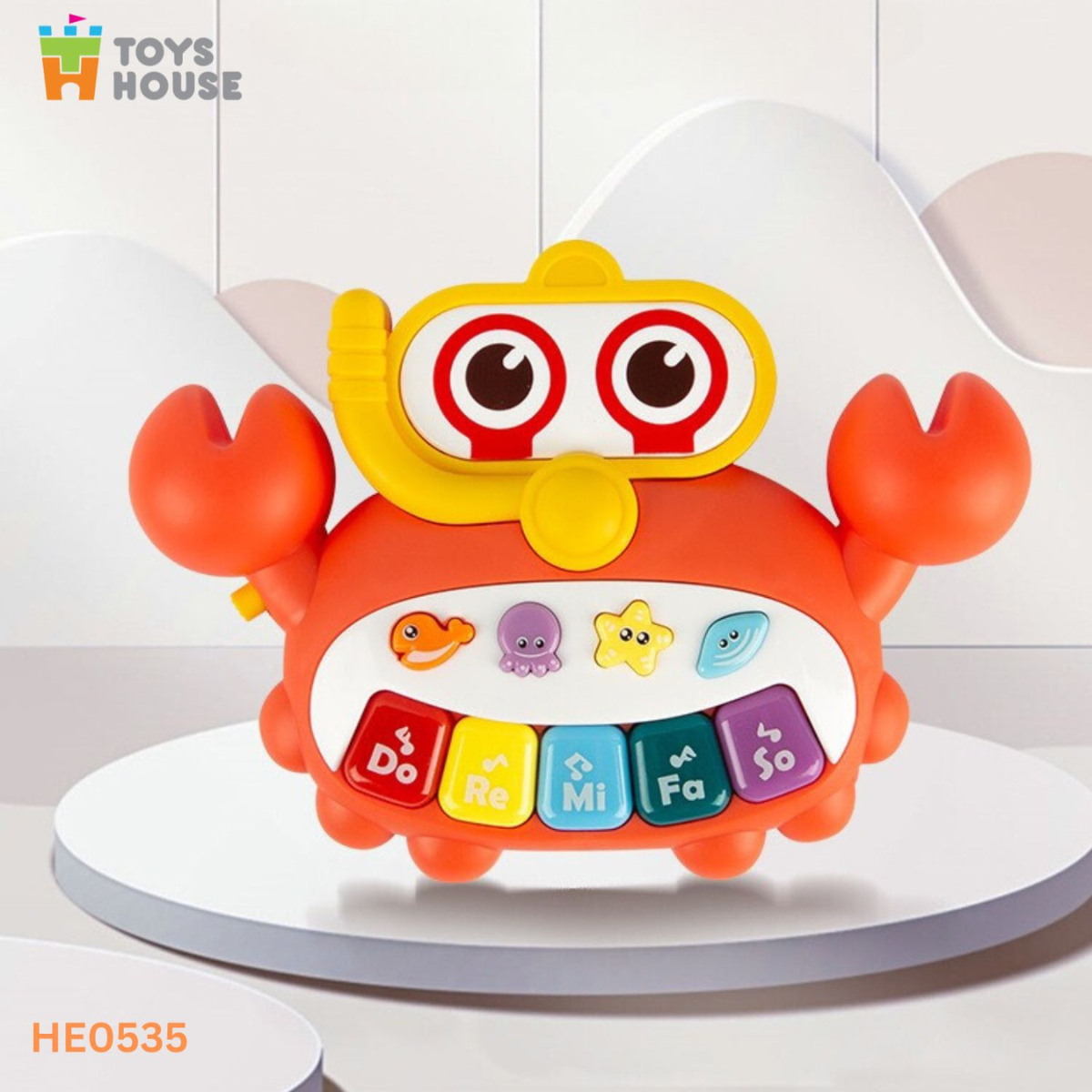 Đàn nhạc điện tử cho bé hình con cua nhiều màu sắc Toys House HE0535