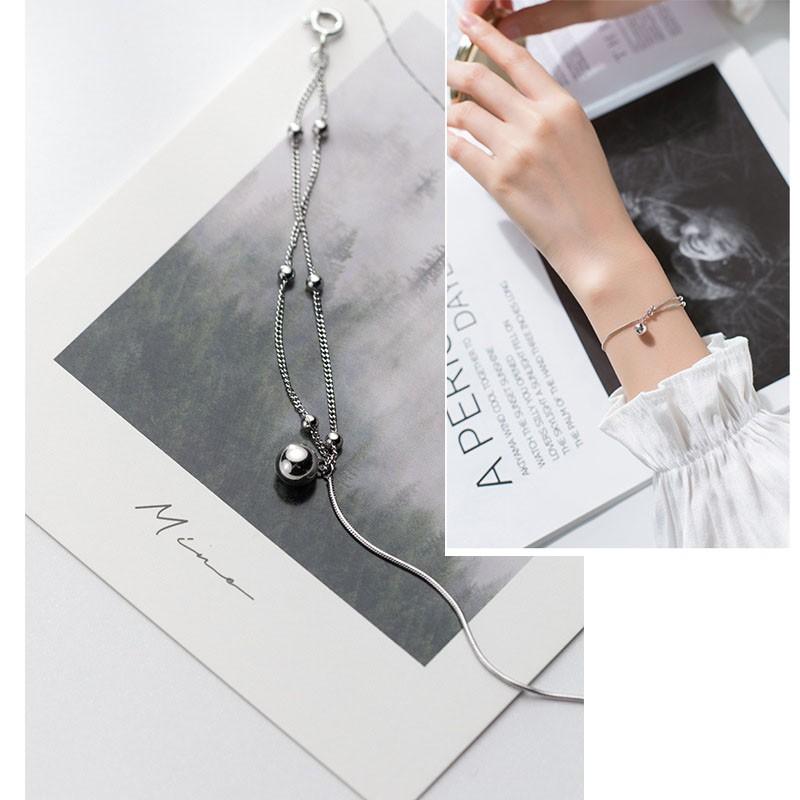 Vòng tay nữ bạc Ý s925 chuông nhỏ 2 lớp S3152 - AROCH Jewelry