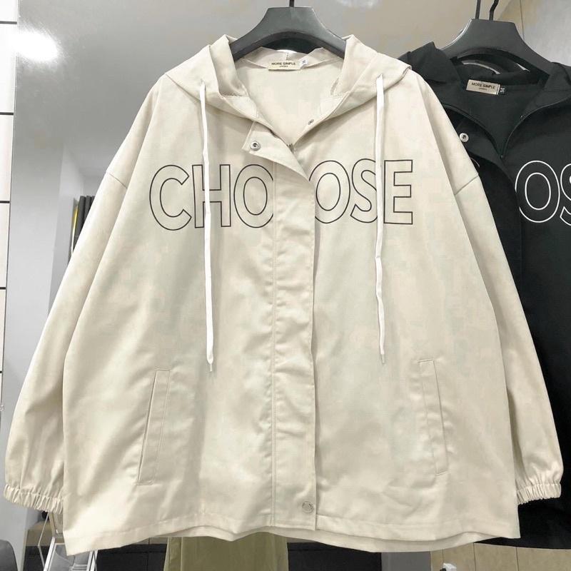 Áo Khoác Jacket Form Rộng CHOOSE Vải Dù Trượt Nước Phong Cách Ulzzang