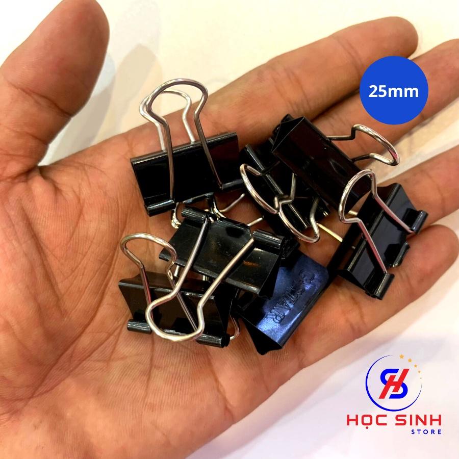 Hộp 12 Cái Kẹp Bướm 25mm Đen Gstar Size nhỏ Kẹp tài liệu cho học sinh và văn phòng