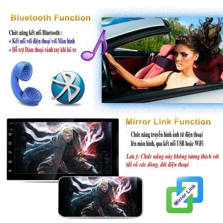 TẶNG MẶT DƯỠNG- Màn Hình 7 inch, Đầu DVD Android Sim 4G Cho Ô Tô, GPS Chỉ Đường, Xem Camera Lùi, Kính Cường Lực IPS 2.5D