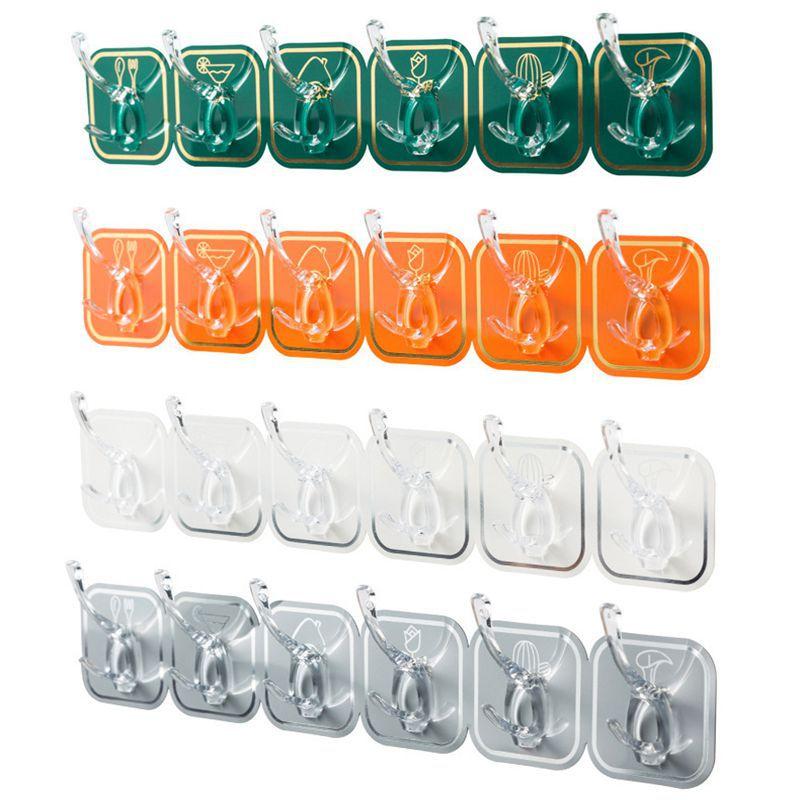 Bộ 6 móc dán tường keo Acrylic cao cấp mẫu mới
