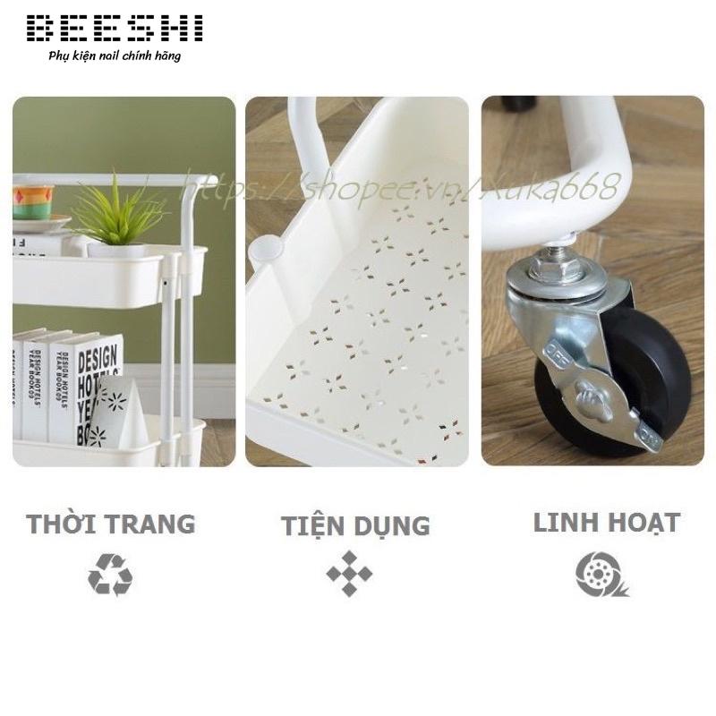 Xe đẩy spa 3 tầng {} xe đẩy đựng đồ bỉm sữa, đồ dùng đa năng , beeshi shop nail