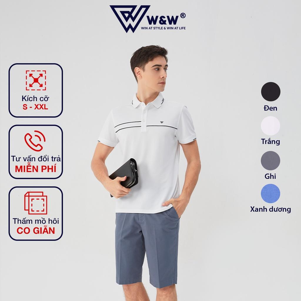 Áo Polo Nam Form Chuẩn W&amp;W Thiết Kế Khỏe Khoắn, Năng Động Đường Phối Tinh Tế, Vải Coolmax Mềm Mịn, Thoáng Mát WPO89R