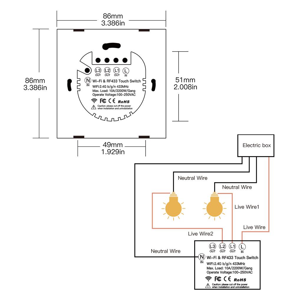 Công tắc cảm ứng thông minh RF433