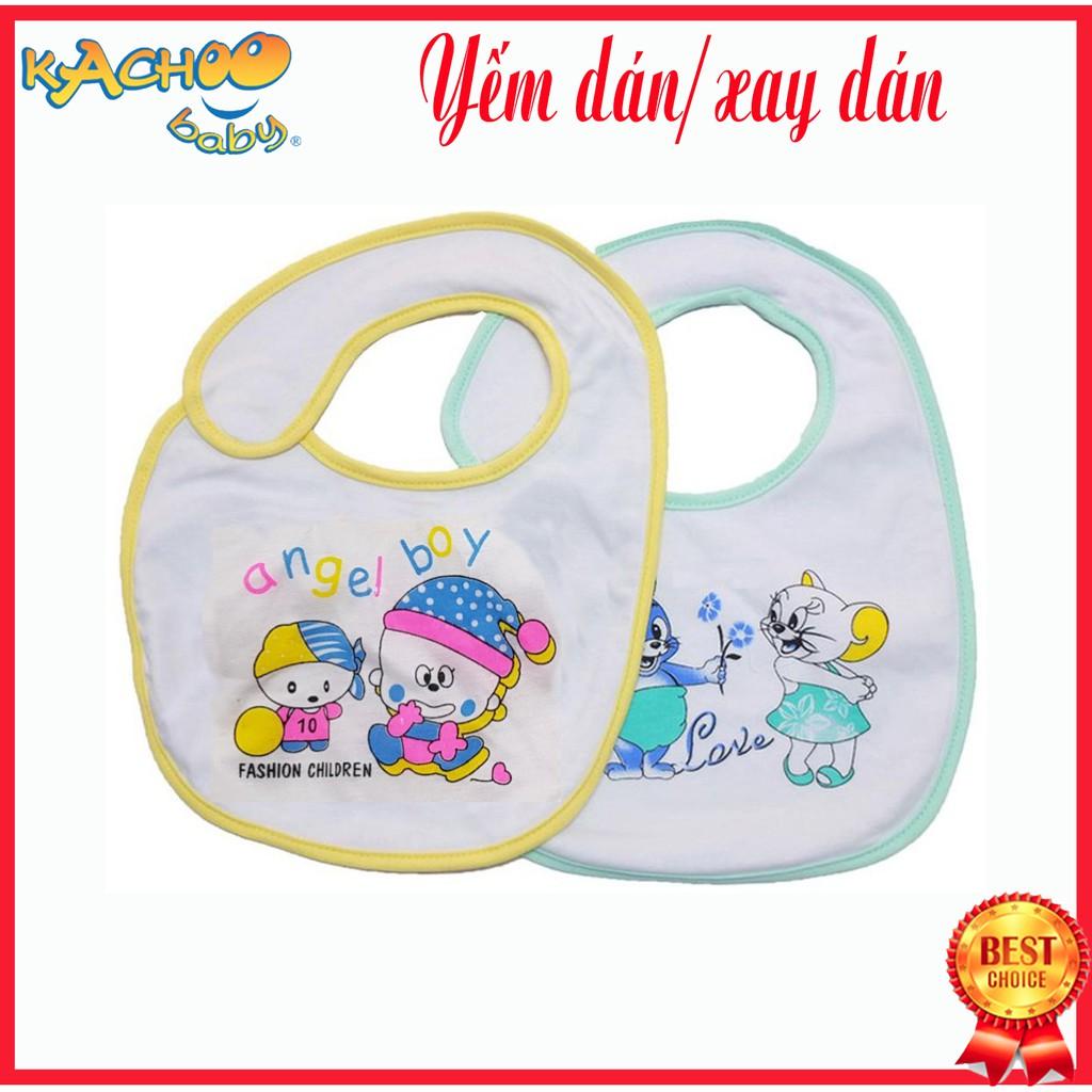 Combo 10 Yếm dán Kachoobaby cho bé ăn dặm,chất liệu  cotton  (Xay dán cho bé)