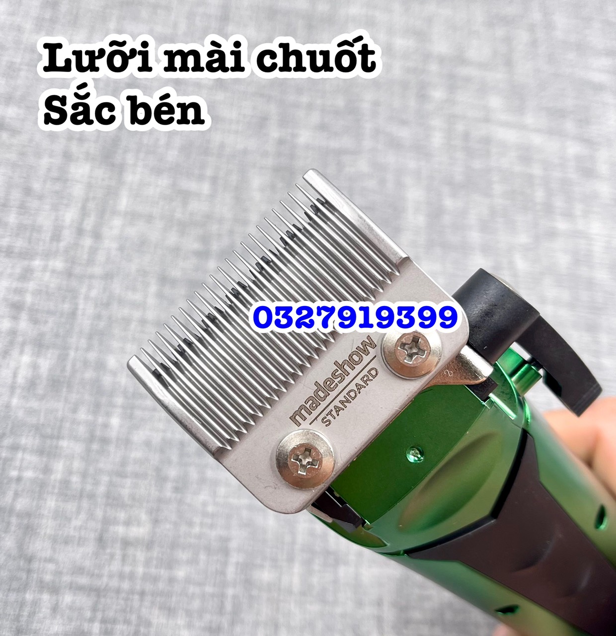 Tông đơ cắt tóc chuyên nghiệp R66 xanh