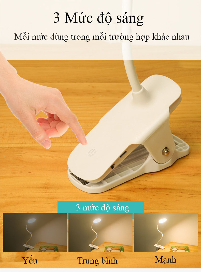 Đèn Bàn Học Đọc Sách Chống Cận, Đèn Bàn Làm Việc, Đèn Ngủ Sang Trọng Cao Cấp Kẹp Bàn – 03 Mức Độ Ánh Sáng Vàng Bảo Vệ Mắt Chống Cận - Hàng Chính Hãng - VinBuy