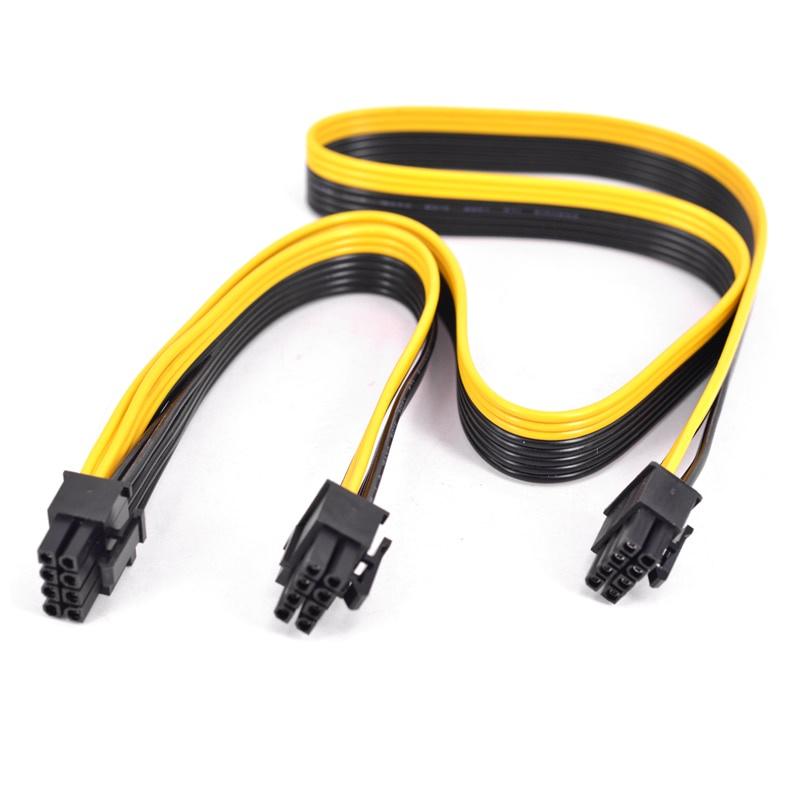 Dây Cáp Nguồn PCI-e 8Pin Sang 2 Cổng 6 + 2 Pin 6 + 2 Pin male Đến 8 Pin male Cho Silverstone PSU