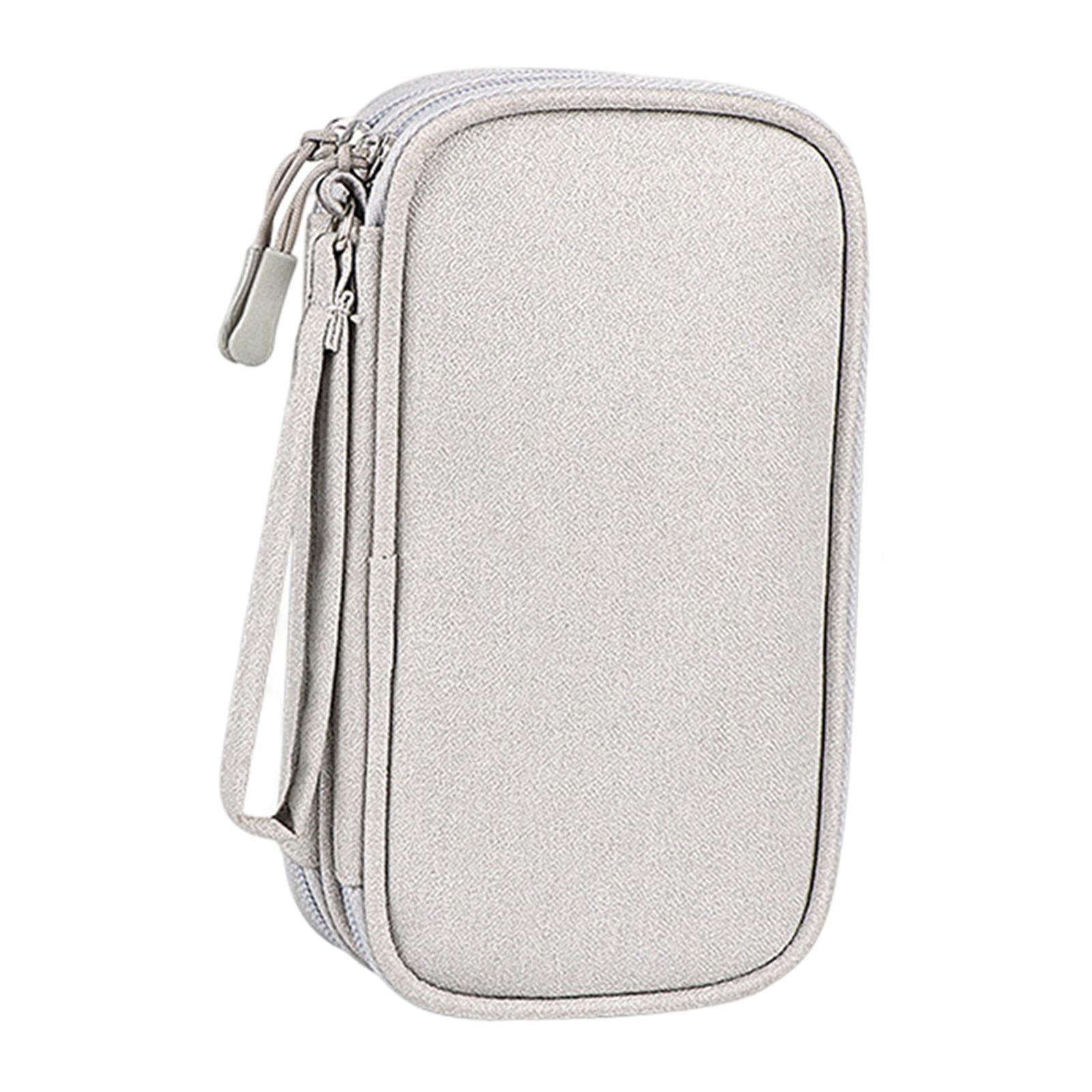 Travel Cable Organizer Bag Waterproof Double Layer Pouch for Data Cable Charger Electronics Accessories
