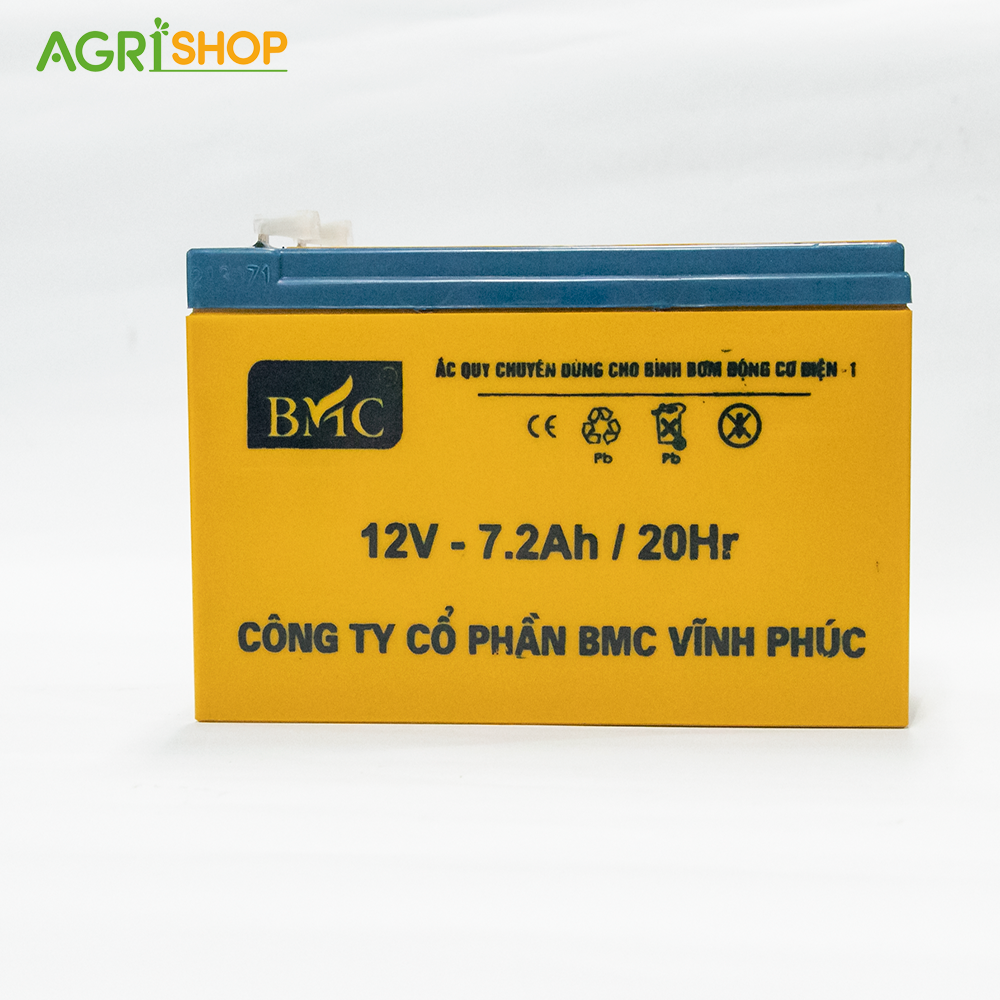 Ắc quy BMC 12V- 7.2AH (Dùng cho các bình phun BMC 16L, BMC 18L super, BMC 18L 2.0 super)