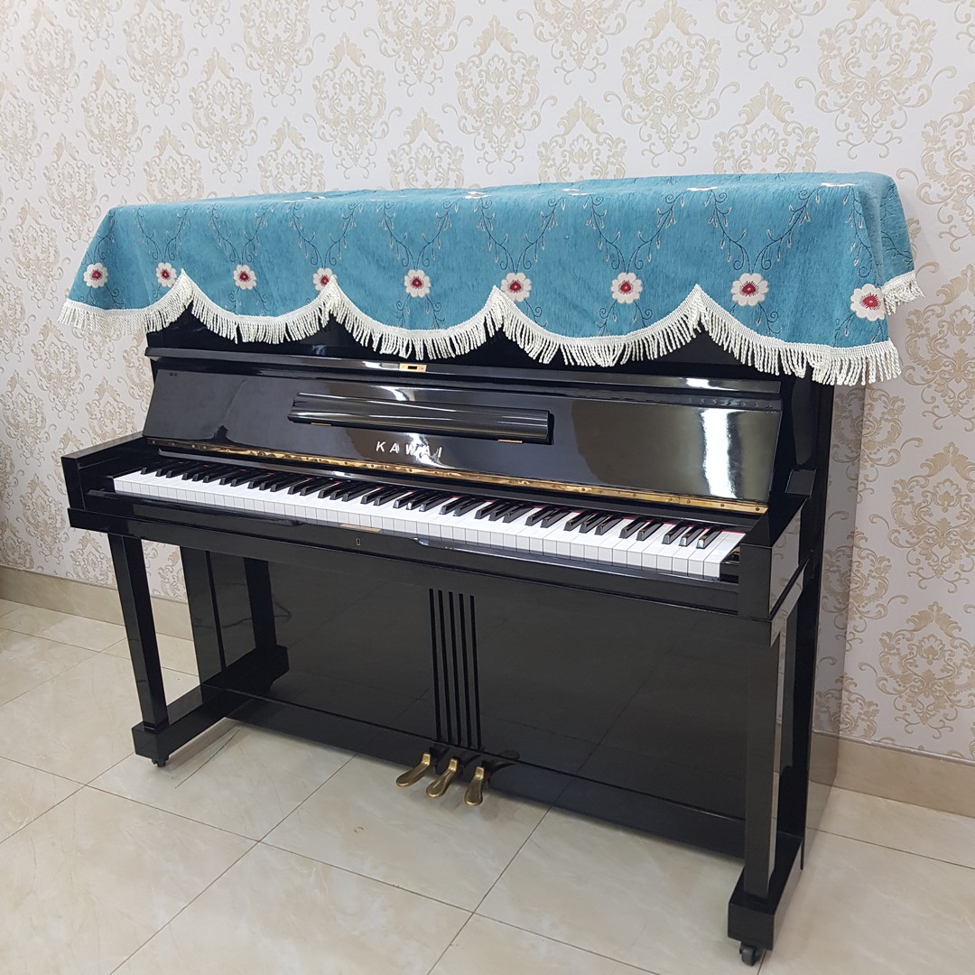 Khăn phủ đàn Piano xanh ngọc phối hoa cao cấp