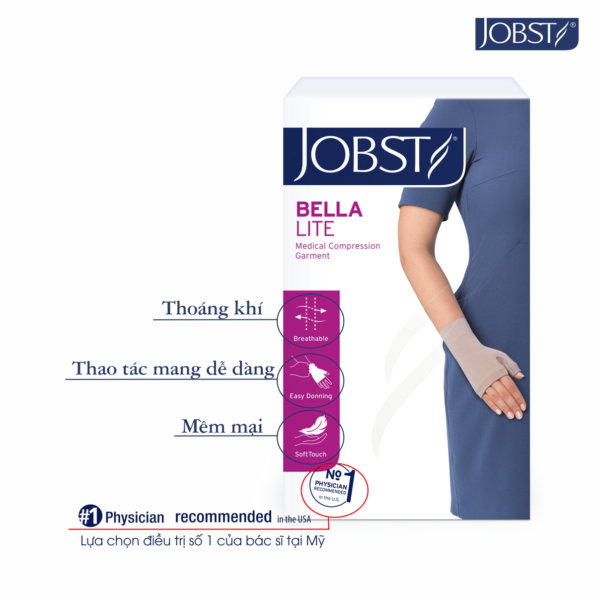 Vớ găng tay JOBST Bella Lite  hỗ trợ điều trị phù bạch huyết