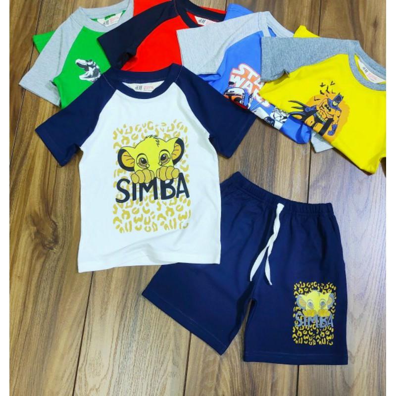 Bộ Cộc Tay Bé Trai Xuất Khẩu Cotton 10-25kg