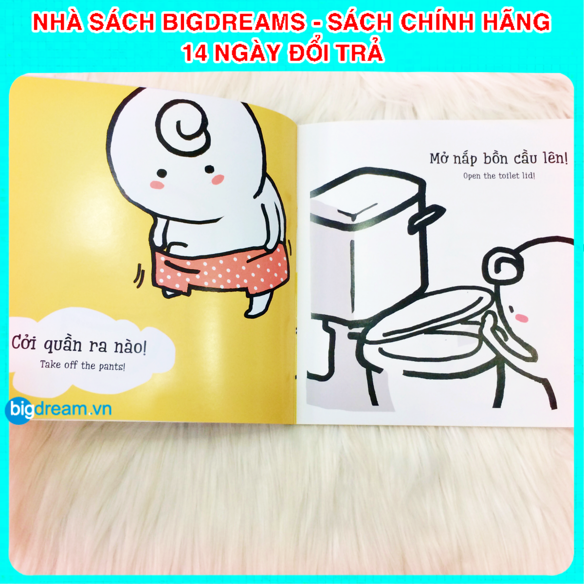 BẢN MỚI SONG NGỮ Miu Miu Tự Lập - Đi Ị Ehon Kĩ Năng Sống Cho Bé 1-6 Tuổi Miu miu hiểu chuyện Miu bé nhỏ