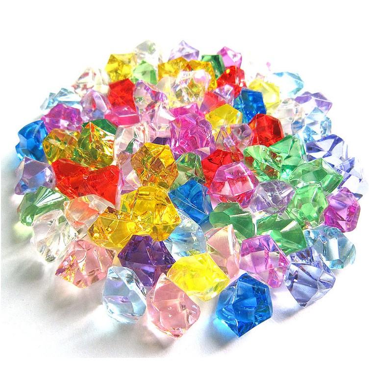 KHO-HN * Combo 10 hạt charm dạng tinh thể pha lê nhân tạo nhiều màu trang trí bể thủy sinh, DIY