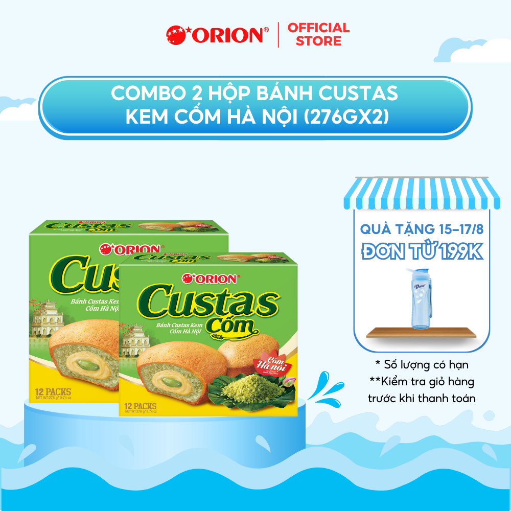Combo 2 Hộp Bánh CUSTAS vị CỐM Hà Nội