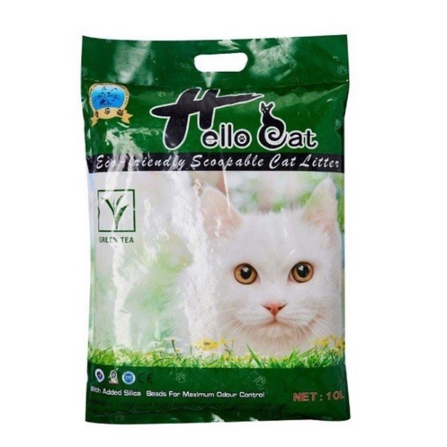 Cát vệ sinh cho mèo HELLO CAT 10L - Cát Hút ẩm tốt, mùi dễ chịu