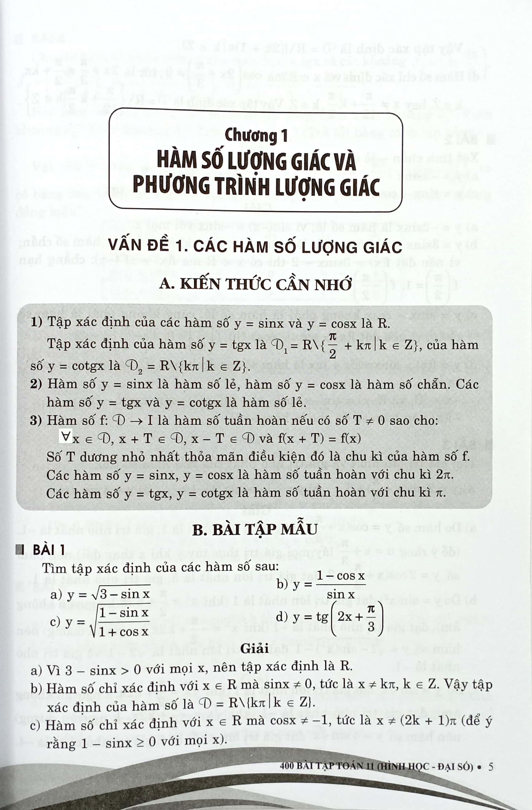 400 Bài Tập Toán 11 - Hình Học-Đại Số (Dùng Chung Cho Các Bộ SGK Hiện Hành)