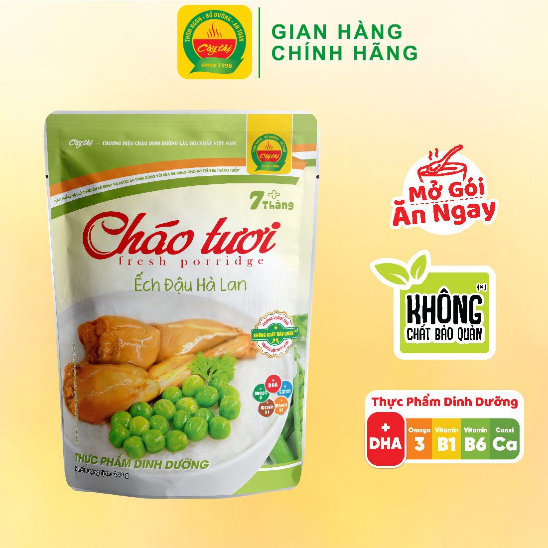 Cháo Tươi Ếch Đậu Hà Lan Cây Thị