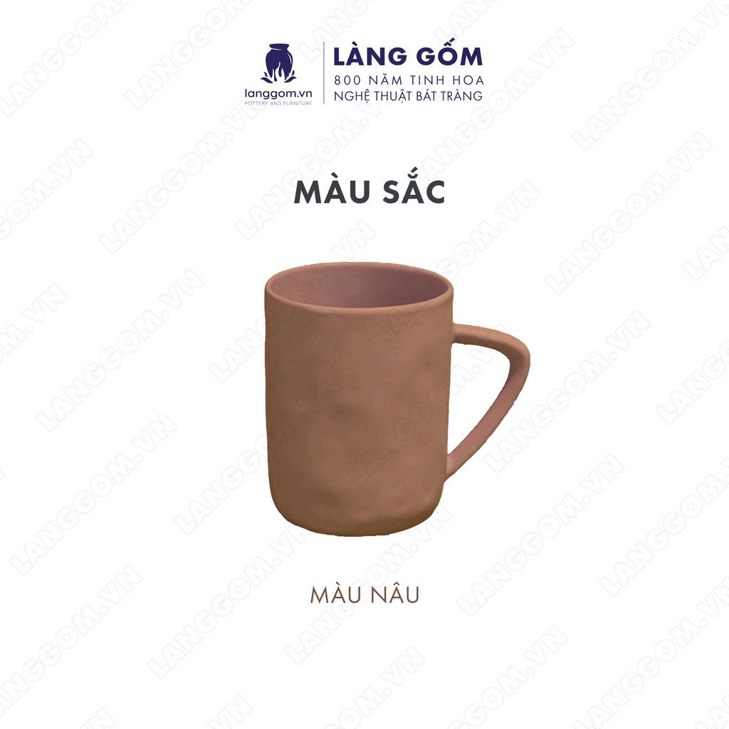 Cốc tách, ly uống nước kiểu giả nặn nhám chất liệu gốm sứ Bát Tràng cao cấp - Làng Gốm Bát Tràng