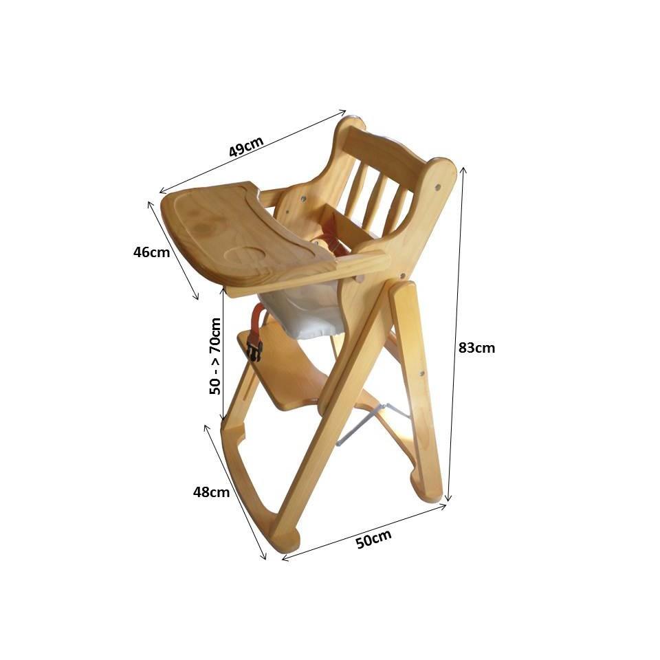 Ghế Ăn Dặm Gỗ Tự Nhiên Có Thể Tăng Giảm Độ Cao