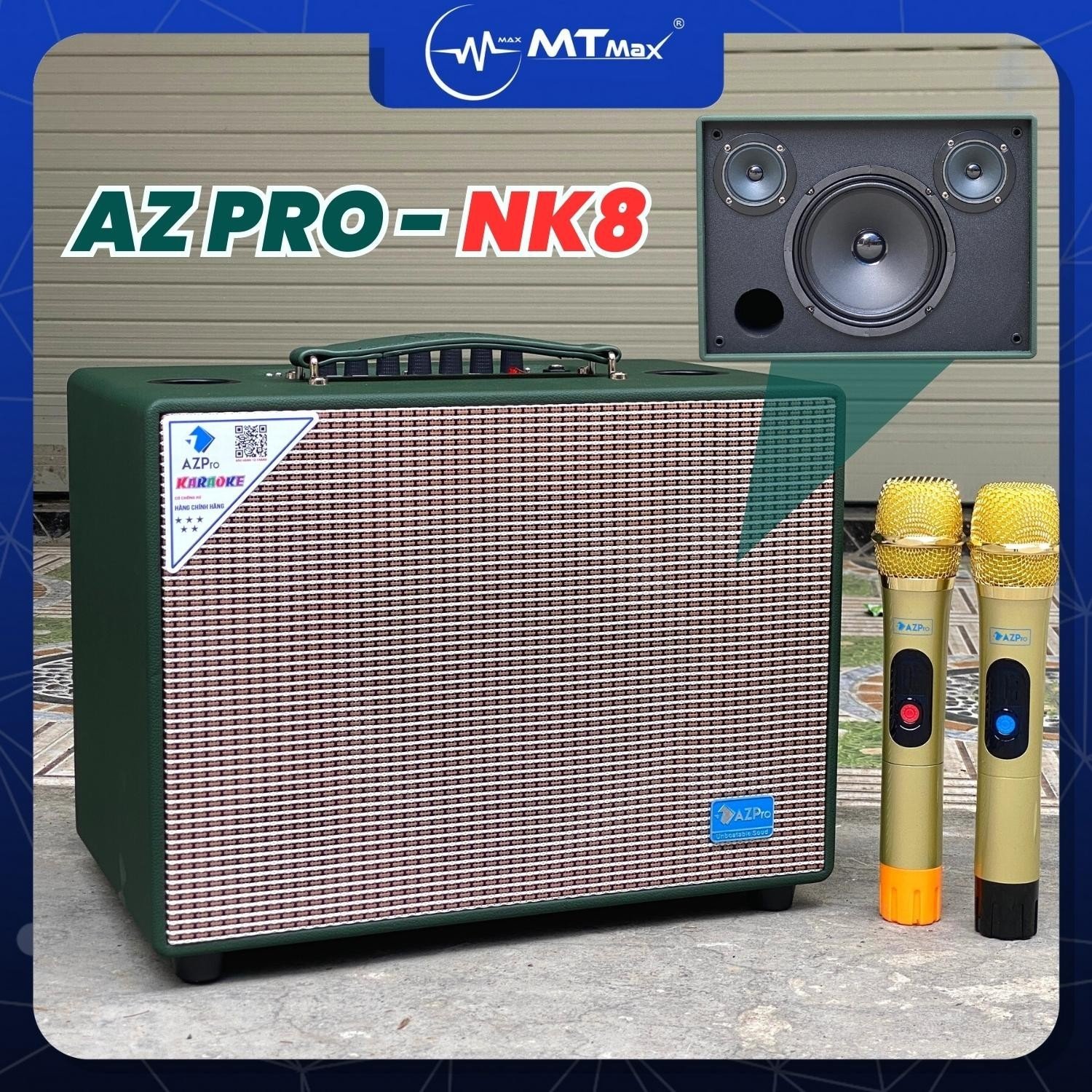 Loa Xách Tay Karaoke AZPro NK8 – Bass20 Công Suất 200W, Âm Thanh Hay, Mang Âm Nhạc Đi Mọi Nơi Cùng Bạn