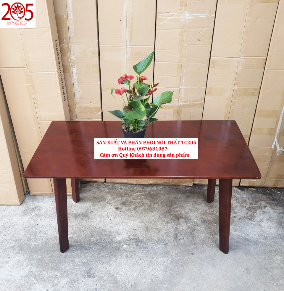 BÀN SOFA CHÂN DẸP GỖ CAO SU 100% - RUBBER WOOD TABLE