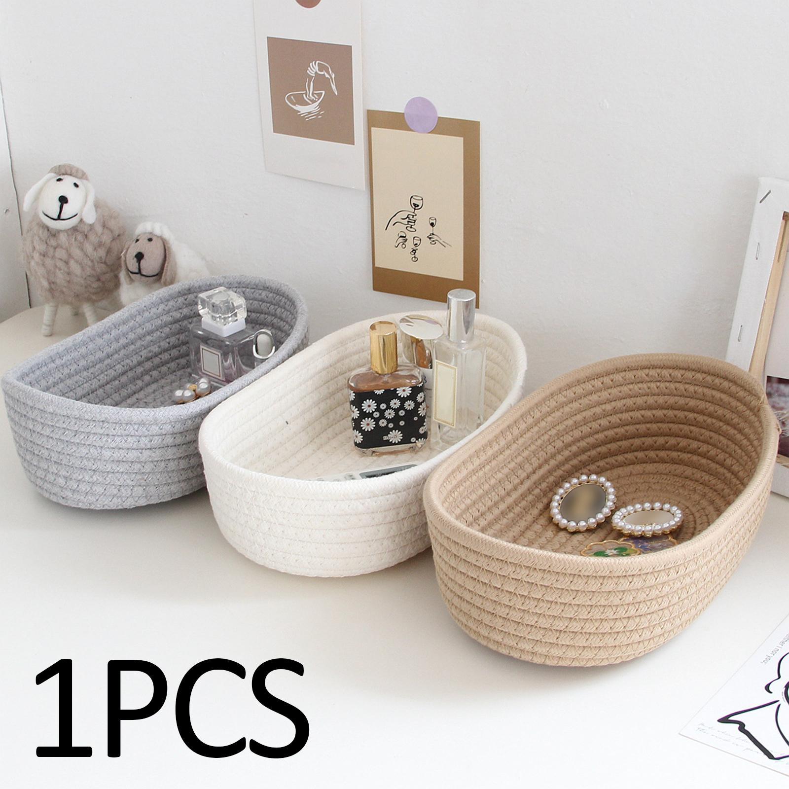 Small Storage Baskets, Decorative Basket, Perfume Makeup Organizer for Countertop Desktop Shelf