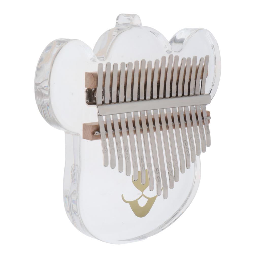 Portable Kalimba 17 Key Thumb Piano Clear for Beginner with Bag Tuner Hammer Finger Guards