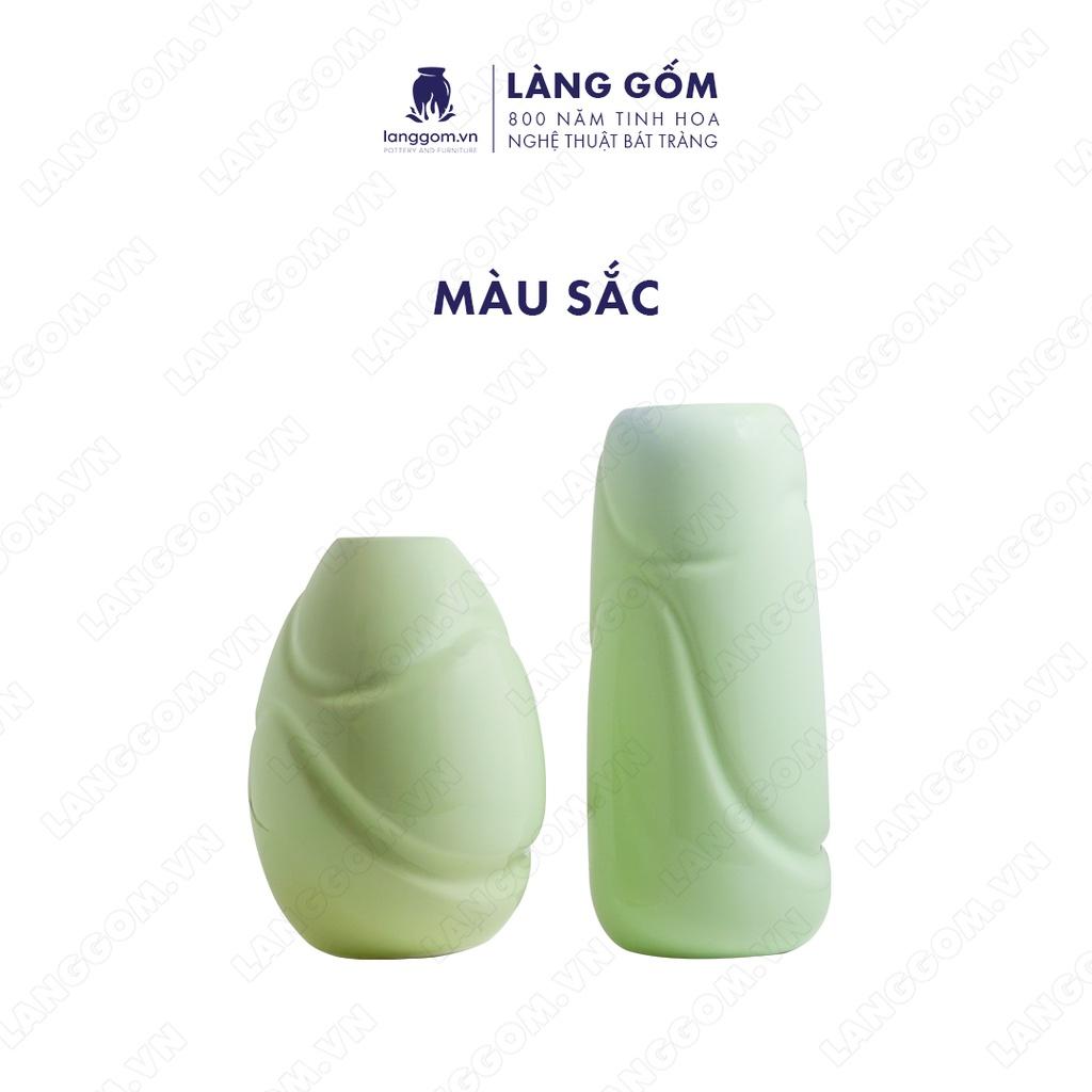 Bình hoa, lọ hoa Gốm sứ Bát Tràng cao cấp Men ngọc sóng dùng làm quà tặng, trang trí - Làng Gốm Bát Tràng