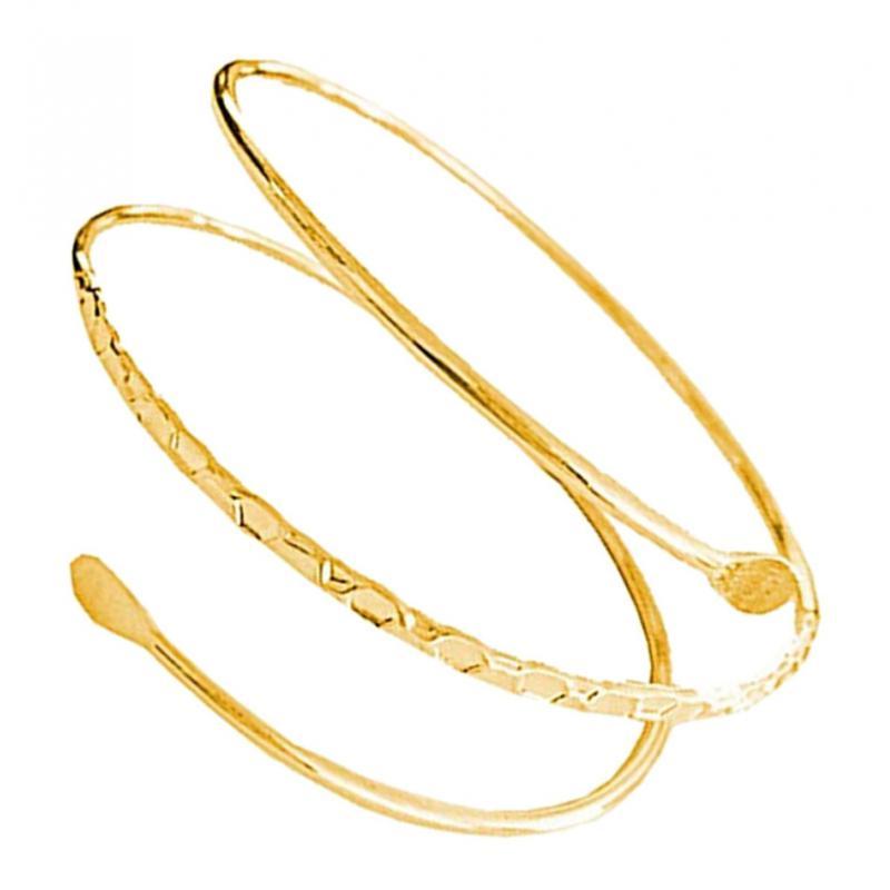 Minimalist Metal Coil Upper Arm Cuff Bracelet Armlet Armband Bangle Golden