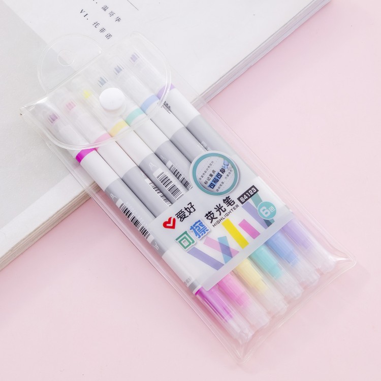 Bộ Bút Nhớ Dòng Có Thể Xoá Được Highlighter AH-64123 (06 Chiếc)