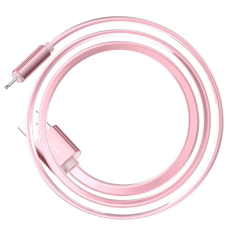 Cáp sạc nhanh Hoco kết nối Lightning được bện bằng nylon dẻo dai tích hợp đèn báo thông minh cho iPhone dài 120CM ( nhiều màu ) - Hàng chính hãng