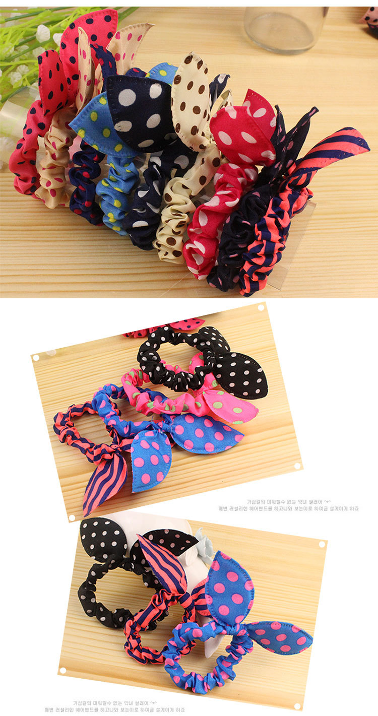 Combo 01 Dây buộc tóc Cherry Scrunchies dễ thương Kèm vòng tay chỉ đỏ may mắn Thailand
