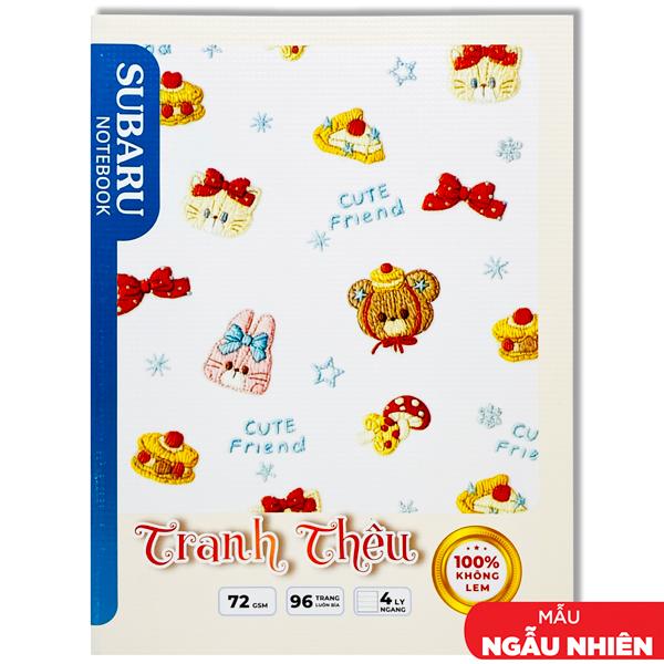 Tập Subaru Tranh Thêu - 4 Ly Ngang - 96 Trang 72gsm - Vĩnh Thịnh A080-V1 (Mẫu Bìa Giao Ngẫu Nhiên)