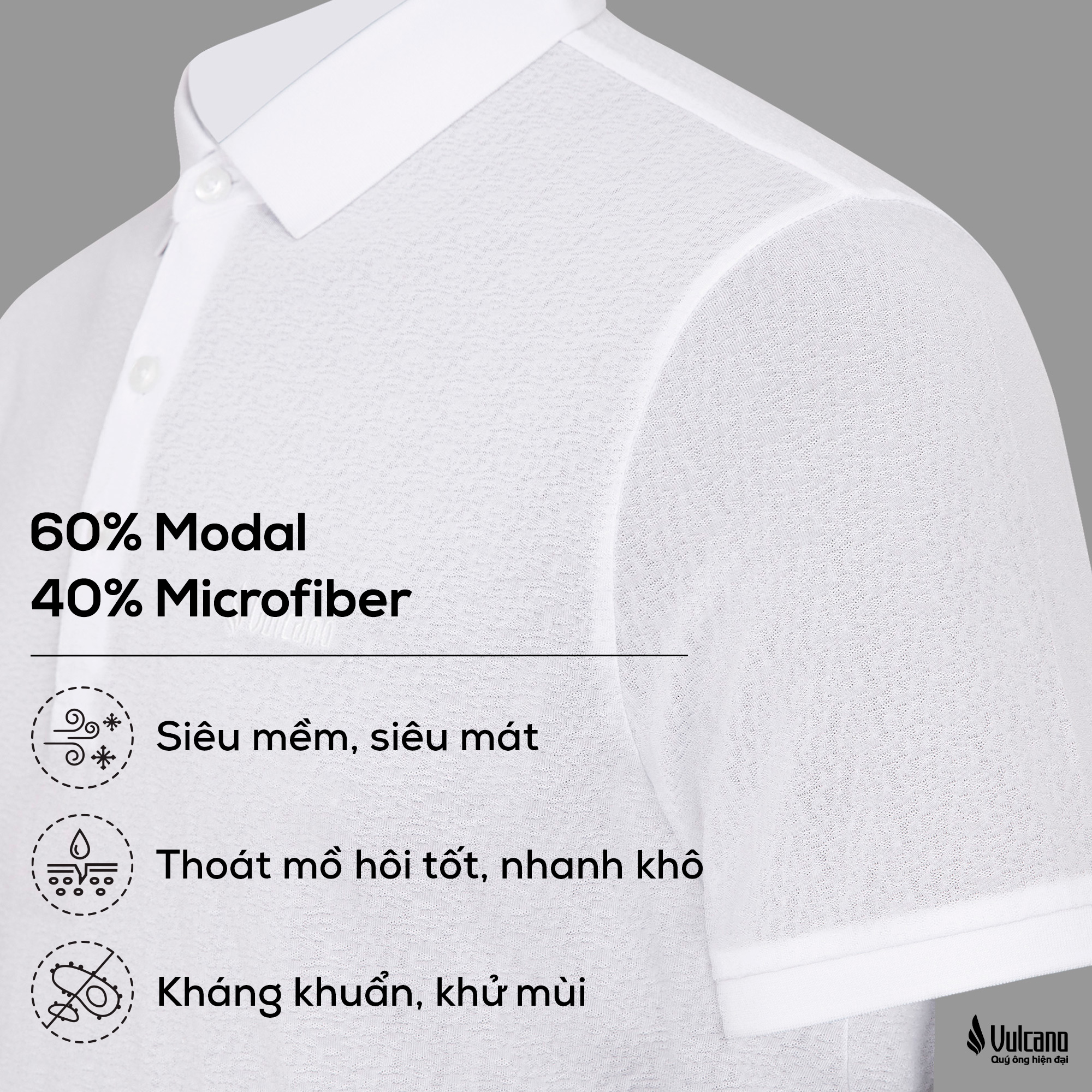 ÁO POLO MODAL 1024-chính hãng siêu mịn mượt và mát lạnh, kháng khuẩn