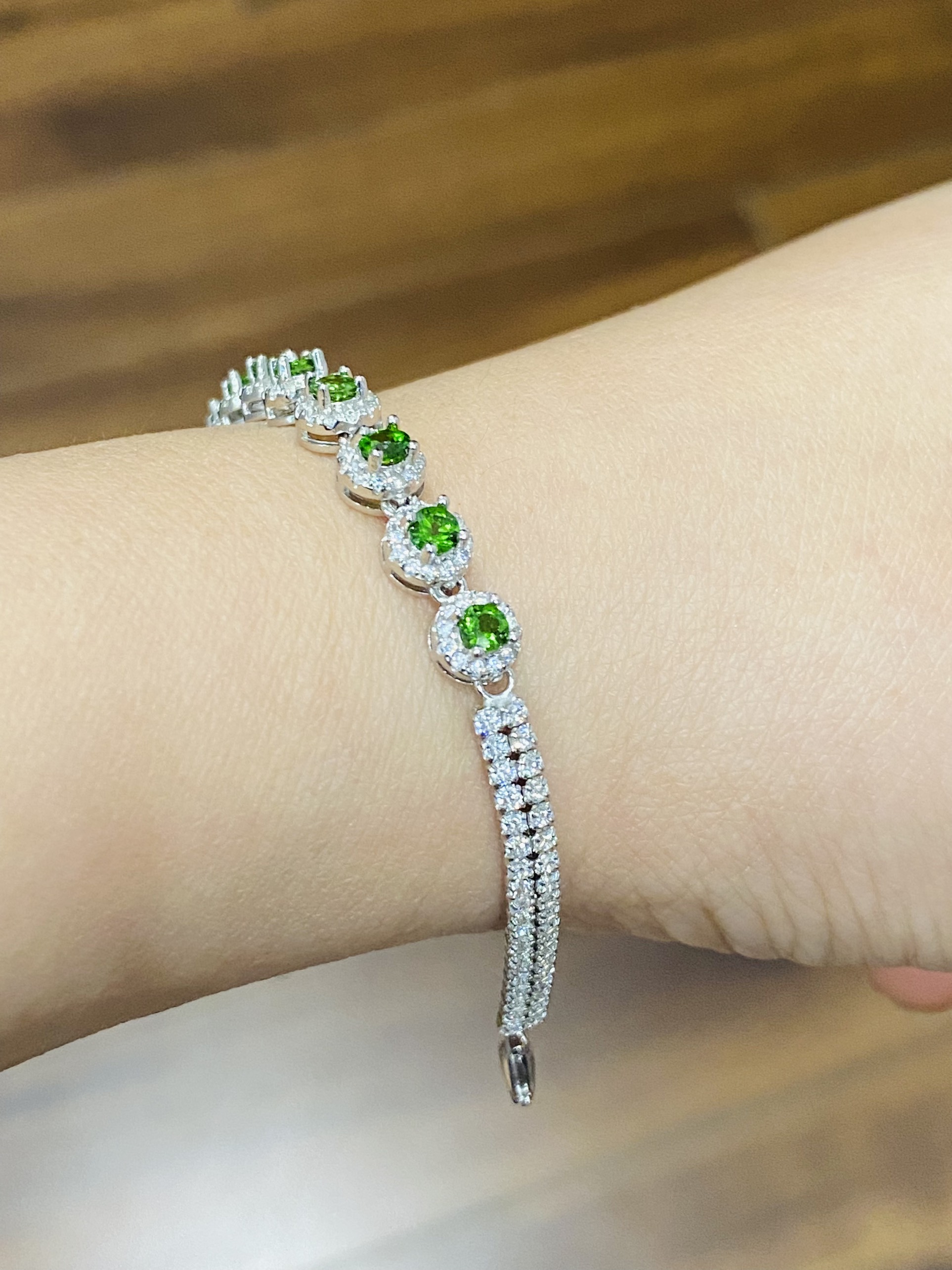 Lắc tay đính đá Diopside thiên nhiên (LB0171) - MOON Jewelry