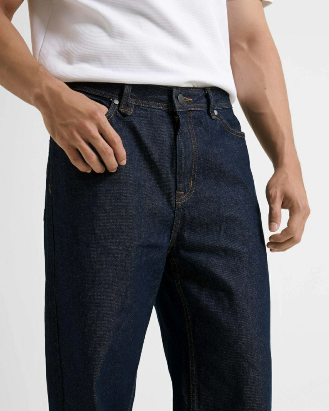 Quần jeans nam ROUTINE màu Xanh navy đậm form Straight ống suông - 10F24DPA002 | LASTORE MENSWEAR