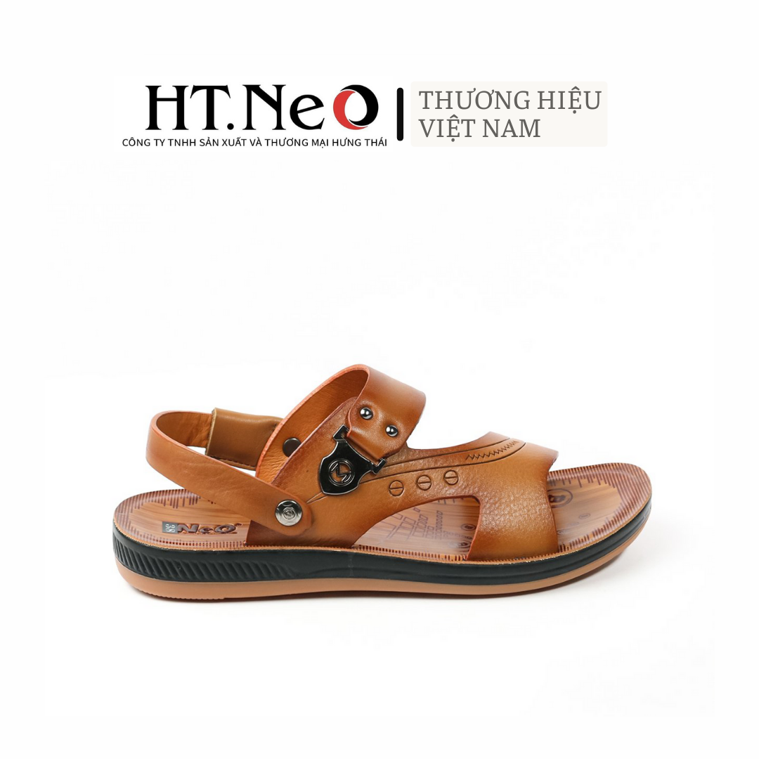 Sandal nam đế cao - dép sandal da nam HT.NEO  kiểu dáng đơn giản, màu sắc nhã nhặn, đi rất mềm SD70