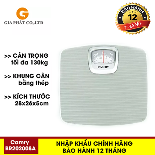 Cân sức khỏe Cân gia đình CAMRY BR2020 cao cấp hoạt động cơ học, trọng tải tối đa 130kg - Hàng nhập khẩu