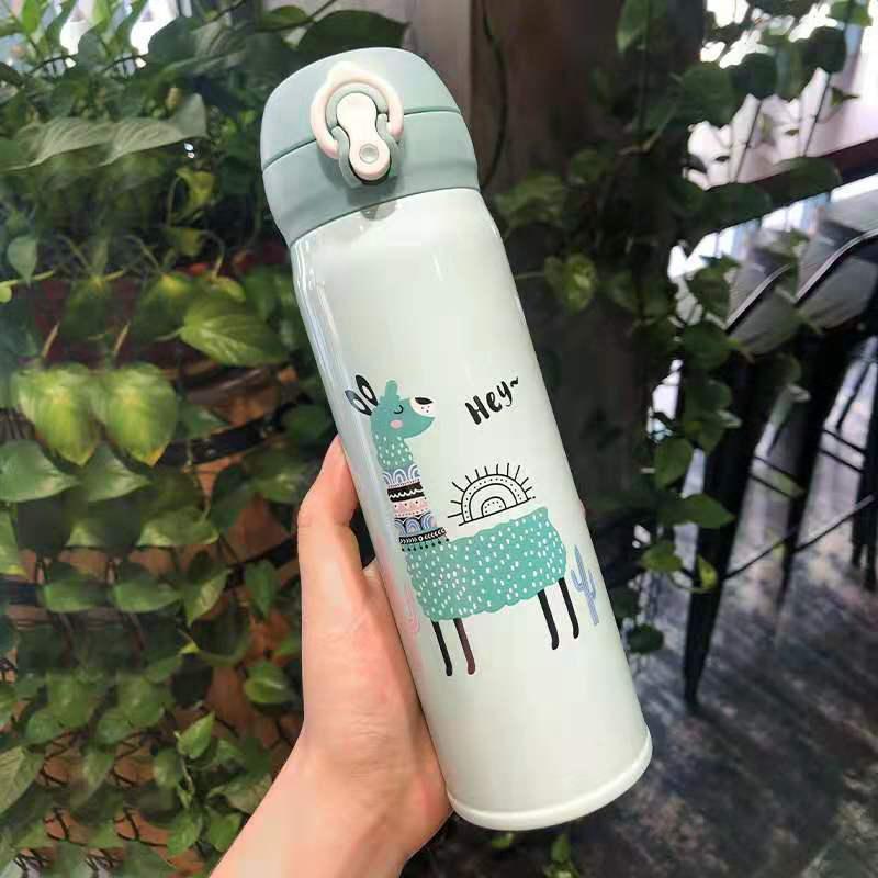 Treo Tường Đôi Nhiệt Cốc Inox Bình Giữ Nhiệt Trẻ Em Bình Cốc Du Lịch Nước Máy Hút Chân Không Cà Phê Nhiệt