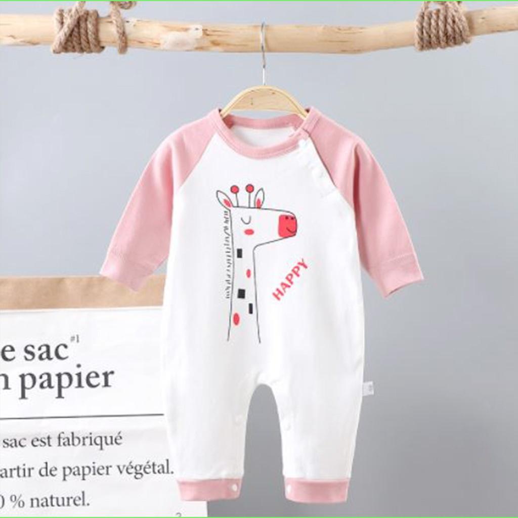 Bodysuit cho bé bộ body dài tay liền thân cho bé trai gái sơ sinh 3 - 12kg hàng Quảng Châu vải cotton xịn đẹp – BD06