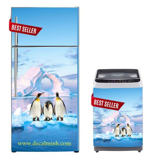 Combo Decal tem dán tủ lạnh + máy giặt cao cấp - 3D cao cấp