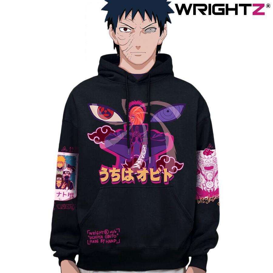 Áo hoodie Wrightz in hình anime naruto uchiha obito thời trang đường phố unisex