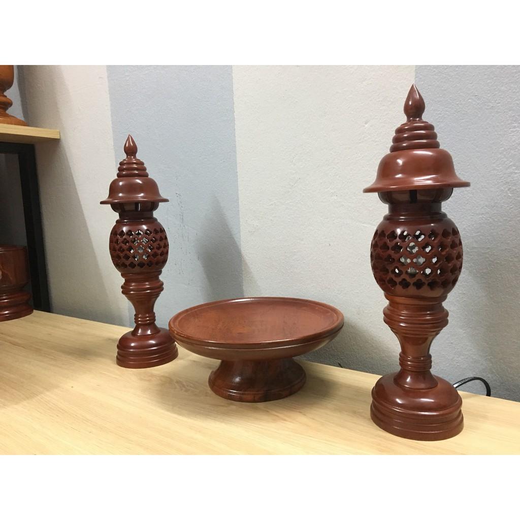 Mâm bồng 22 cm gỗ gụ bày mâm ngũ quả