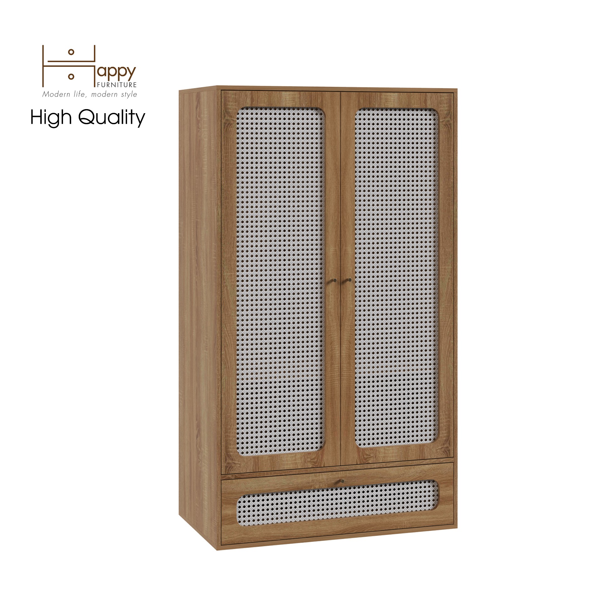 [Happy Home Furniture] MEYDAN, Tủ quần áo cánh mây , 100cm x 58cm x 176cm ( DxRxC), TCM_051