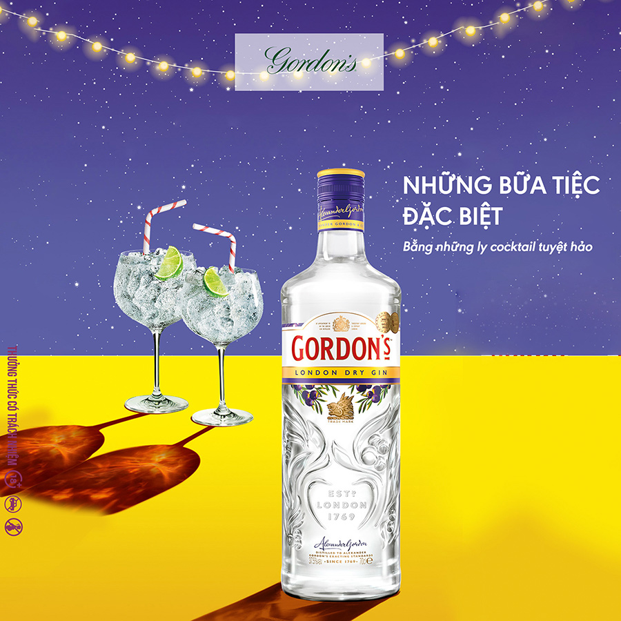 {Freeship 50K} Rượu Gordons Dry Gin 37.5% 700Ml - Rượu Gin Hương Vị Trái Cây, Thảo Mộc Tươi Mát [Không hộp]